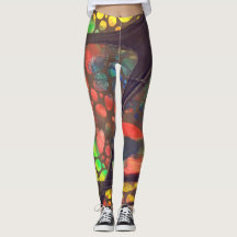 Artistic painting and collage legging pants