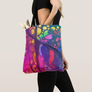 Artistic painting Bag with collage texture Tasche