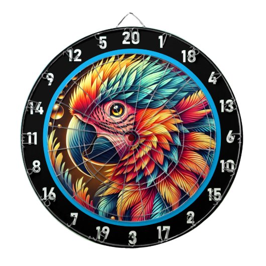 Artistic Parrot Dartboard für Spielenthusiasten Dartscheibe (vorne)