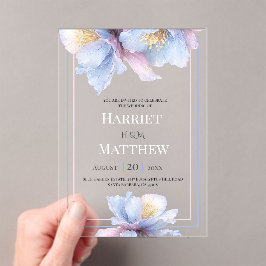 Artistic Pastel Botanical Florals Wedding Acryleinladungen