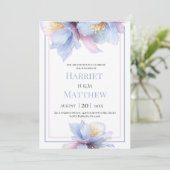 Artistic Pastel Botanical Florals Wedding Einladung (Stehend Vorderseite)