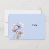 Artistic Pastel Botanical Florals Wedding QR Code RSVP Karte (Rückseite)