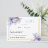 Artistic Pastel Botanical Florals Wedding RSVP Karte (Stehend Vorderseite)
