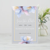 Artistic Pastel Botanical Florals Wedding Save The Date (Stehend Vorderseite)