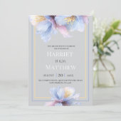 Artistic Pastel Botanical Sublime Florals Wedding Einladung (Stehend Vorderseite)