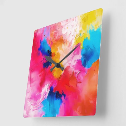 artistic patches - modern quadratische wanduhr (Winkel)