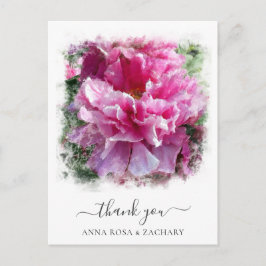 *~* Artistic Peony Floral Danke AR1 Postcard Postkarte