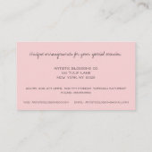 Artistic Pink Tulip Florist Visitenkarte (Rückseite)