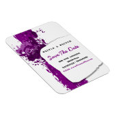 Artistic Purple Paint Splatter - Save the Date - Magnet (Rechte Seite)