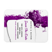 Artistic Purple Paint Splatter - Save the Date - Magnet (Horizontal)