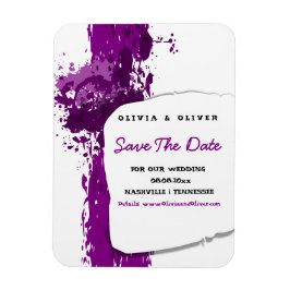 Artistic Purple Paint Splatter - Save the Date - Magnet