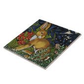 Artistic Rabbit Hare Forest William Morris Style Fliese (Seite)