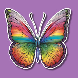 Artistic Rainbow Butterfly Wasserdicht Aufkleber