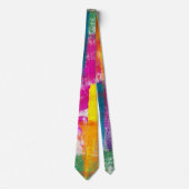 Artistic Rainbow Paint Abstrakt Krawatte (Vorderseite)
