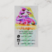 Artistic Rainbow Watercolor Cupcake Zuhause Bäcker Visitenkarte (Rückseite)