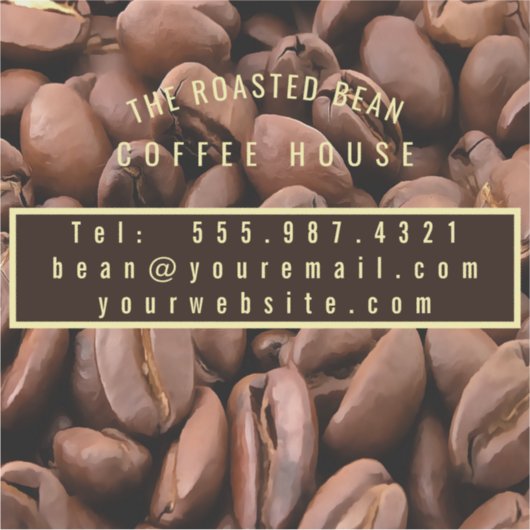 Artistic Roasted Coffee Beans Business Card Aufkleber (Vorderseite)