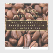 Artistic Roasted Coffee Beans Business Card Aufkleber (Blatt)