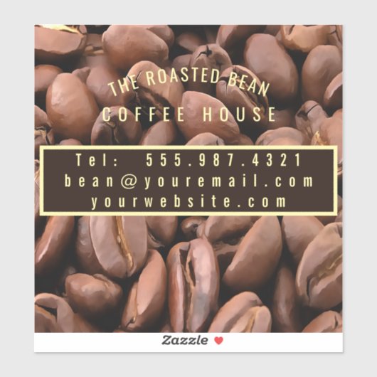 Artistic Roasted Coffee Beans Business Card Aufkleber (Blatt)