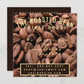 Artistic Roasted Coffee Beans Business Card Einladung (Vorne/Hinten)
