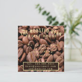 Artistic Roasted Coffee Beans Business Card Einladung (Stehend Vorderseite)
