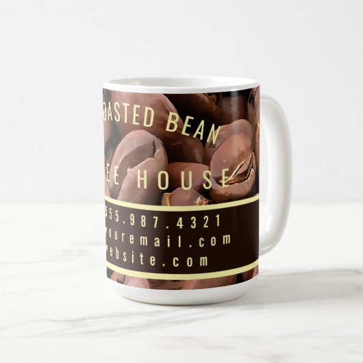 Artistic Roasted Coffee Beans Business Card Kaffeetasse (VorderseiteRechts)