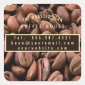 Artistic Roasted Coffee Beans Business Card Quadratischer Aufkleber (Vorderseite)