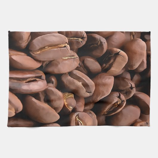 Artistic Roasted Coffee Beans Geschirrtuch (Horizontal)