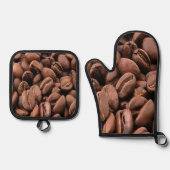 Artistic Roasted Coffee Beans Ofenhandschuh & Topflappen-Set (Vorderseite)