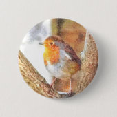 Artistic Robin Redust Perched Button (Vorderseite)