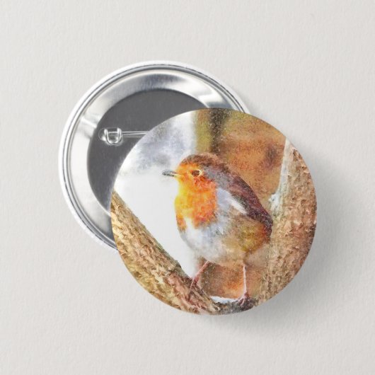 Artistic Robin Redust Perched Button (Vorne & Hinten)