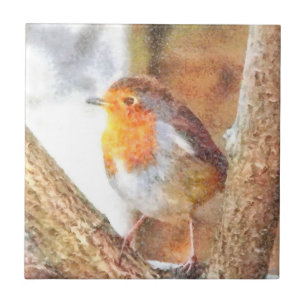 Artistic Robin Redust Perched Fliese