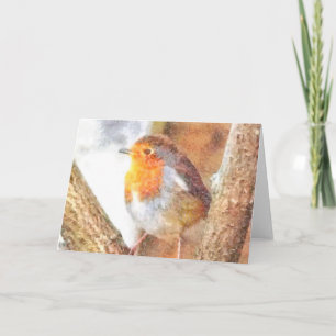 Artistic Robin Redust Perched Karte