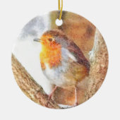 Artistic Robin Redust Perched Keramik Ornament (Vorne)