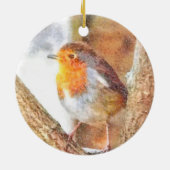 Artistic Robin Redust Perched Keramik Ornament (Hinten)