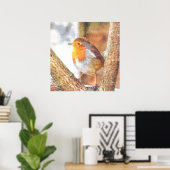 Artistic Robin Redust Perched Poster (Heimbüro)