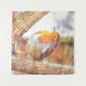 Artistic Robin Redust Perched Wandteppich (Vorderseite (Horizontal))