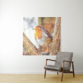 Artistic Robin Redust Perched Wandteppich (Beispiel)