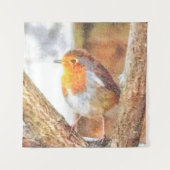 Artistic Robin Redust Perched Wandteppich (Vorderseite)