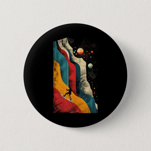 Artistic Rock Climber Men And Women Rock Climbing  Button (Vorderseite)
