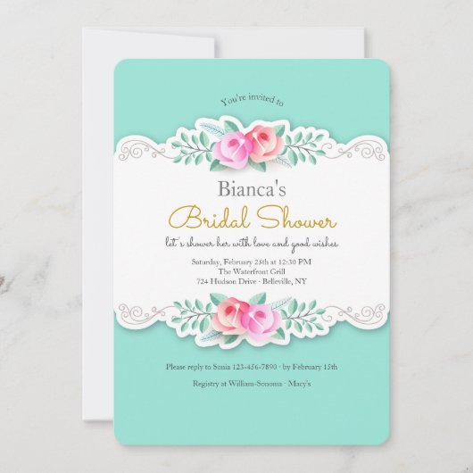 Artistic Roses Invitation Einladung (Vorderseite)