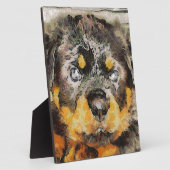 Artistic Rottweiler Puppy Portrait Fotoplatte (Seite)