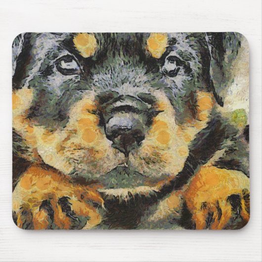 Artistic Rottweiler Puppy Portrait Mousepad (Vorne)