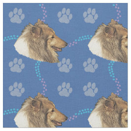 Artistic Rough Collie Head (Sable) Stoff