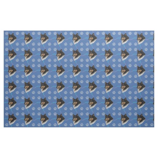 Artistic Rough Collie Head (Tri) Stoff (Fat Quarter (45,7 x 55,9 cm))