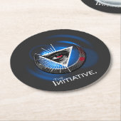 Artistic Round Untersetzer - Abstrakter Blue Swirl (Angewinkelt)