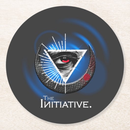 Artistic Round Untersetzer - Abstrakter Blue Swirl (Vorderseite)