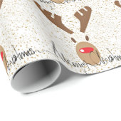 Artistic Rudolph Reindeer Frohe Weihnachten Geschenkpapier (Rolleneckpunkt)