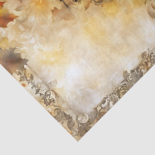 Artistic Rustic Fall Pumpkin und Autumn Leaves Seidenpapier (Ausschnitt)