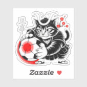 Artistic Samurai Cat Soccer For Laptops & Cars Aufkleber (Blatt)