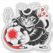 Artistic Samurai Cat Soccer For Laptops & Cars Aufkleber (Vorderseite)